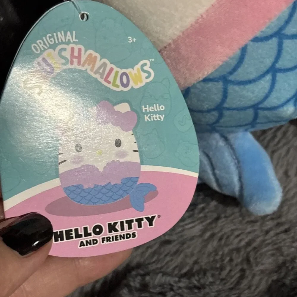 Hello Kitty Squishmallows KELLYTOY Mermaid with shells on head New